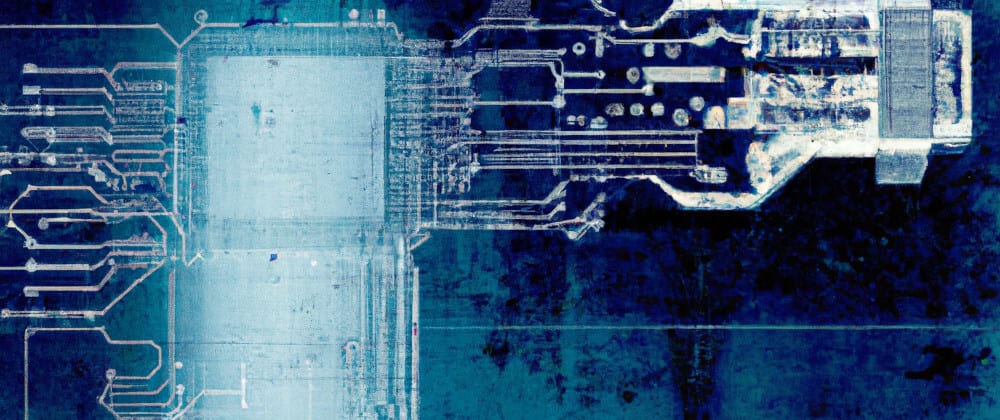 An abstract blue and teal coloured Ruby circuit board, AI generated